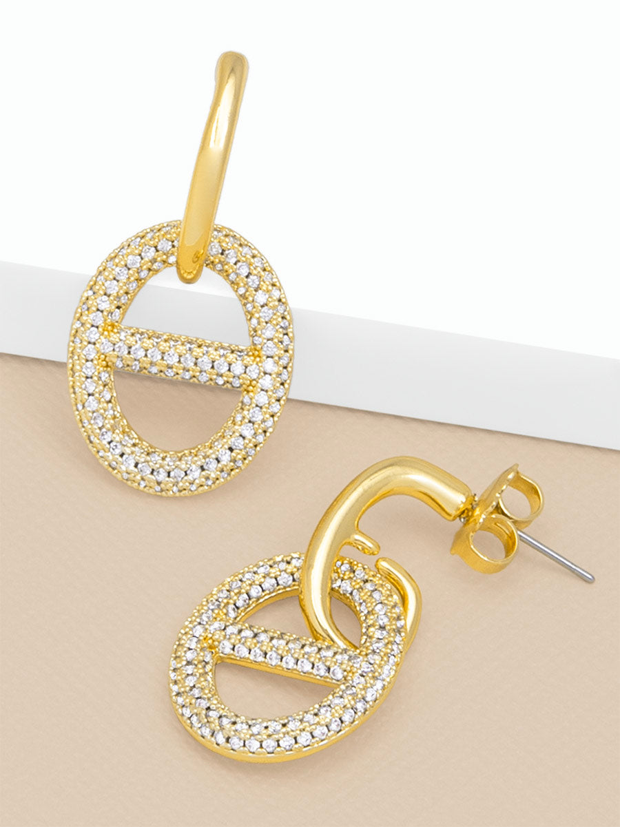 Pav√© Mariner Link Drop Earring | ZENZII Wholesale Jewelry