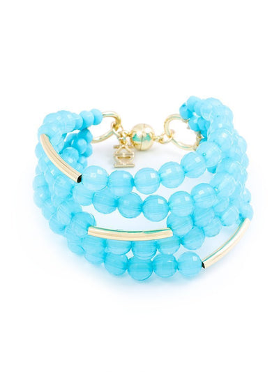 Catch the Wave Beaded Bracelet - Bright Blue