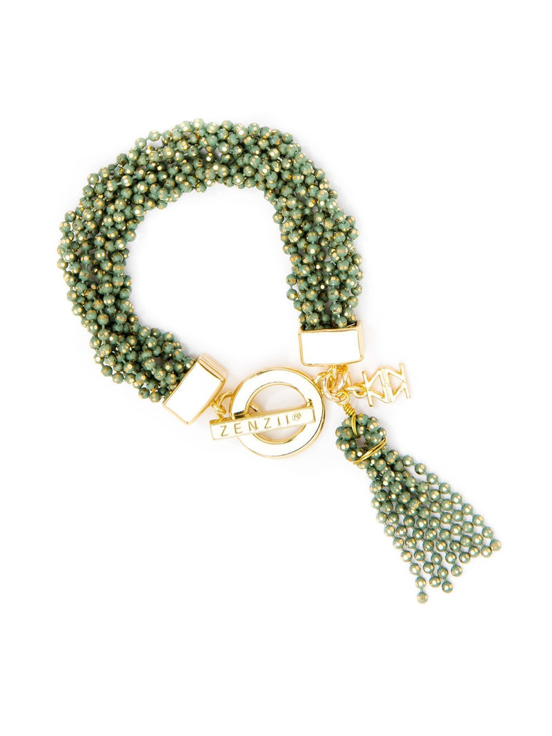 Braided Dip-n-Dots Chain Bracelet - Green