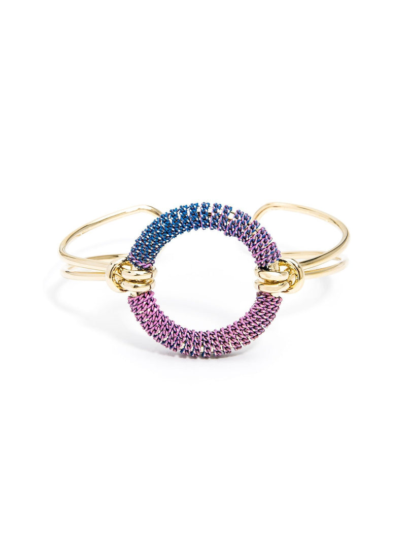 Ombre Chain Circle Cuff - Pink/Blue