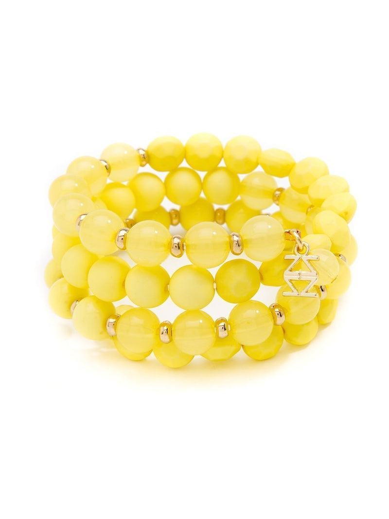 Matte and Glossy Beaded Bracelet- yellow