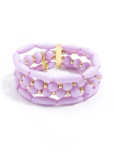 Glossy Pastel Beaded Bracelet - Lavender