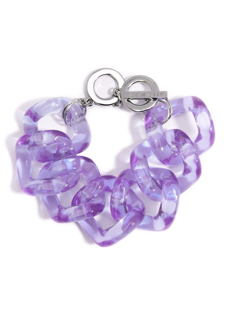 Chunky Lucite Links Bracelet - Lavender