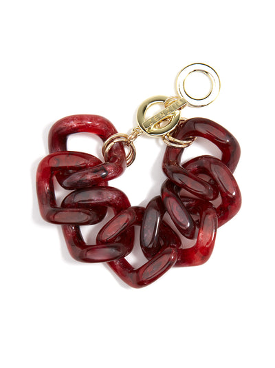 Metallic Marbled Chain Bracelet - Red 