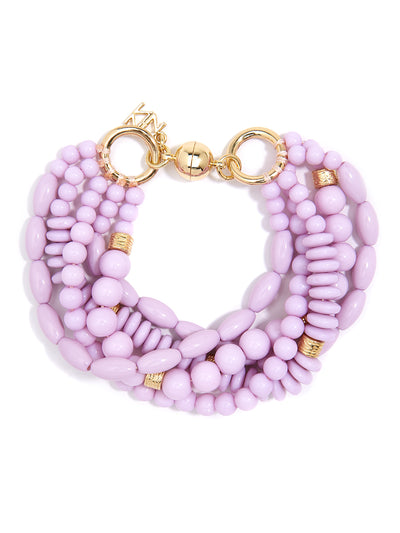 Mixed Beads Layered Bracelet - Lavender