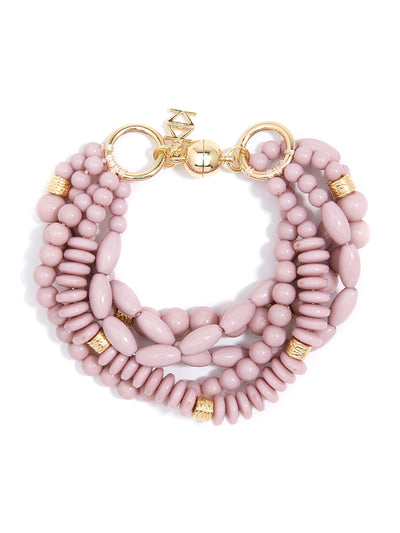 Mixed Beads Layered Bracelet - Rose