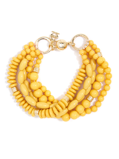 Mixed Beads Layered Bracelet - Yellow