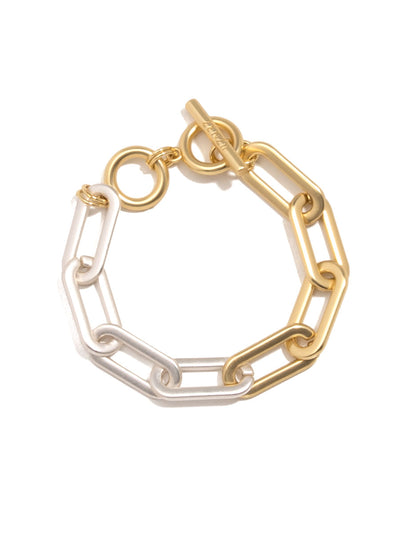 Two-Tone Cable Link Bracelet - MG/MS