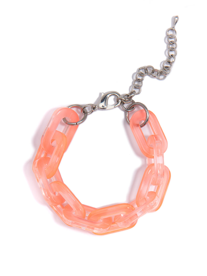 Chain-Ed On Style Bracelet - Neon Orange