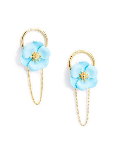 Poppy Chain Earring - Light Blue 
