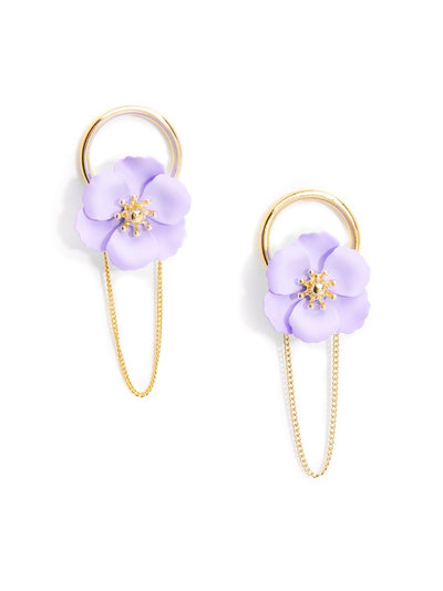 Poppy Chain Earring - Lavender