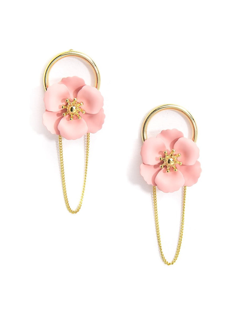 Poppy Chain Earring - Peach 