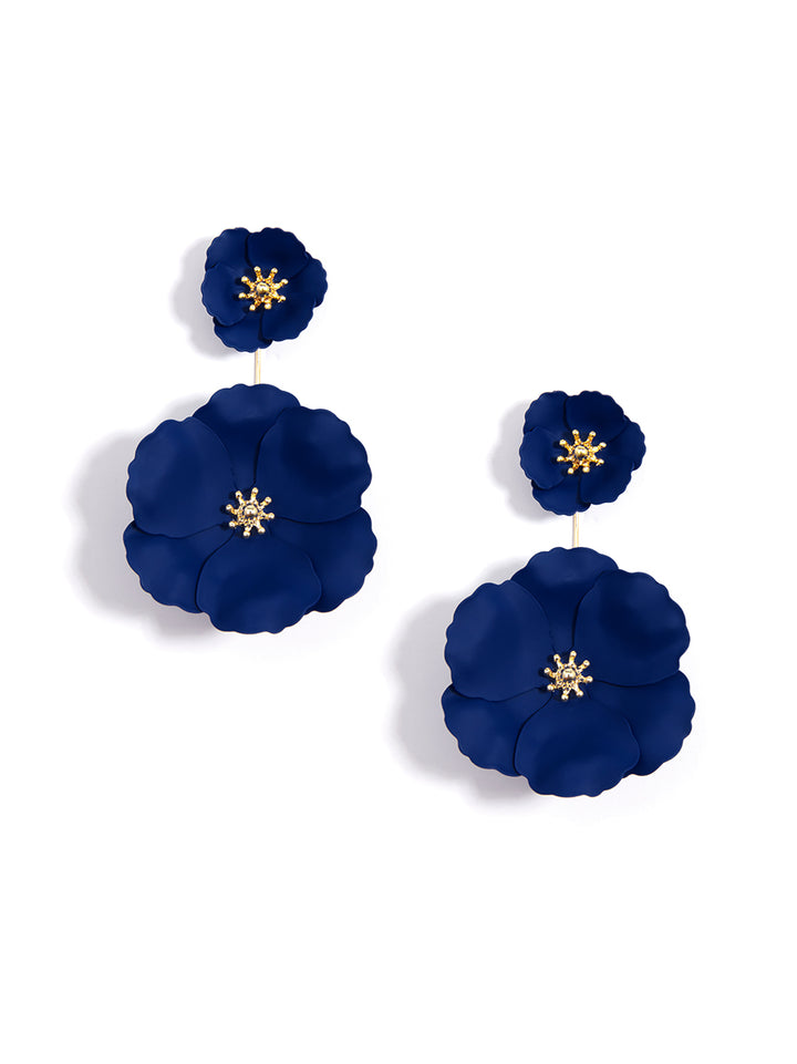 Double Flower Drop Earring | ZENZII Wholesale Jewelry