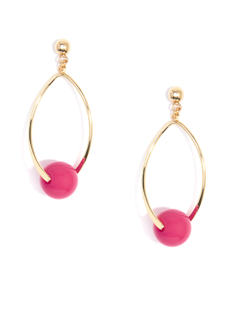 Dew Drop Earring - Hot Pink