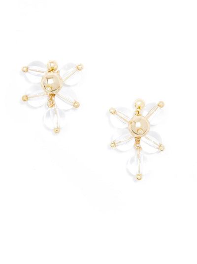 Beaded Lucite Cluster Earring - Clear