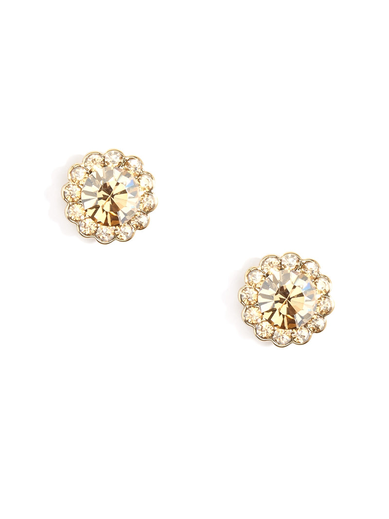Crystal Stud Earring - Champagne