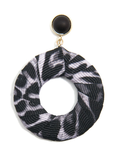 Leopard Ribbon Oval Hoop Earring 