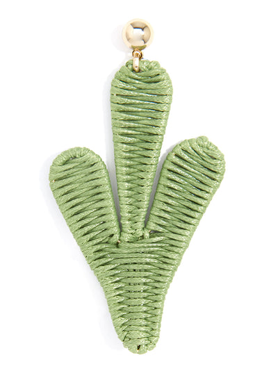 Woven cactus shaped drop earring - Green