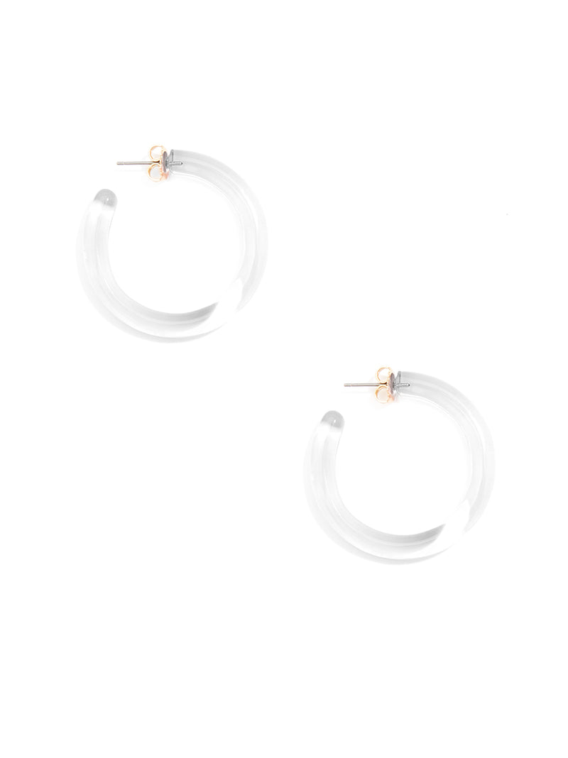 Classic Lucite Hoop Earring - Clear