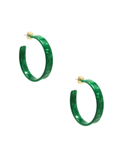 Classic Acetate Hoop Earring - emerald