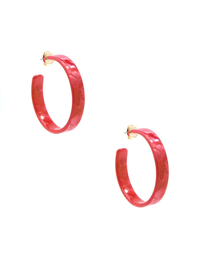 Classic Acetate Hoop Earring - red