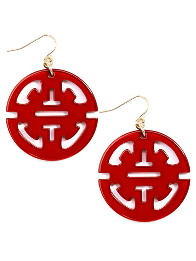 Traveling Resin Drop Earring - red