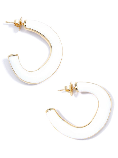 Gold and Enamel Hoop Earring