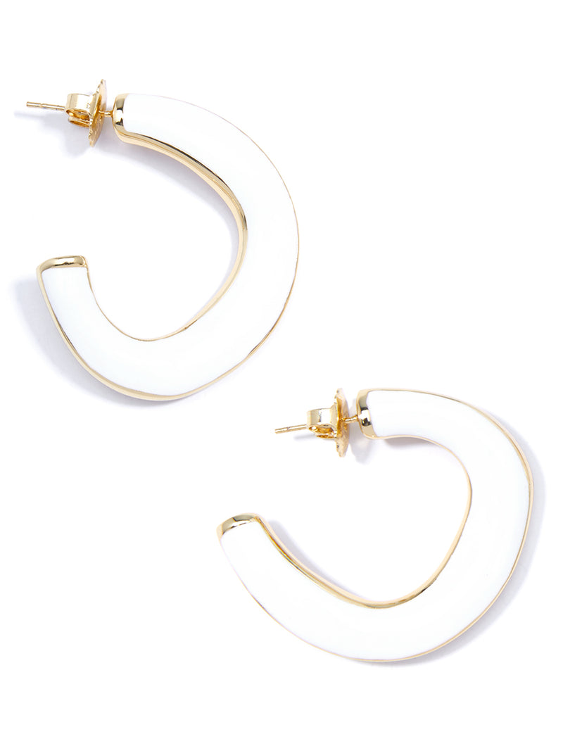 Gold and Enamel Hoop Earring