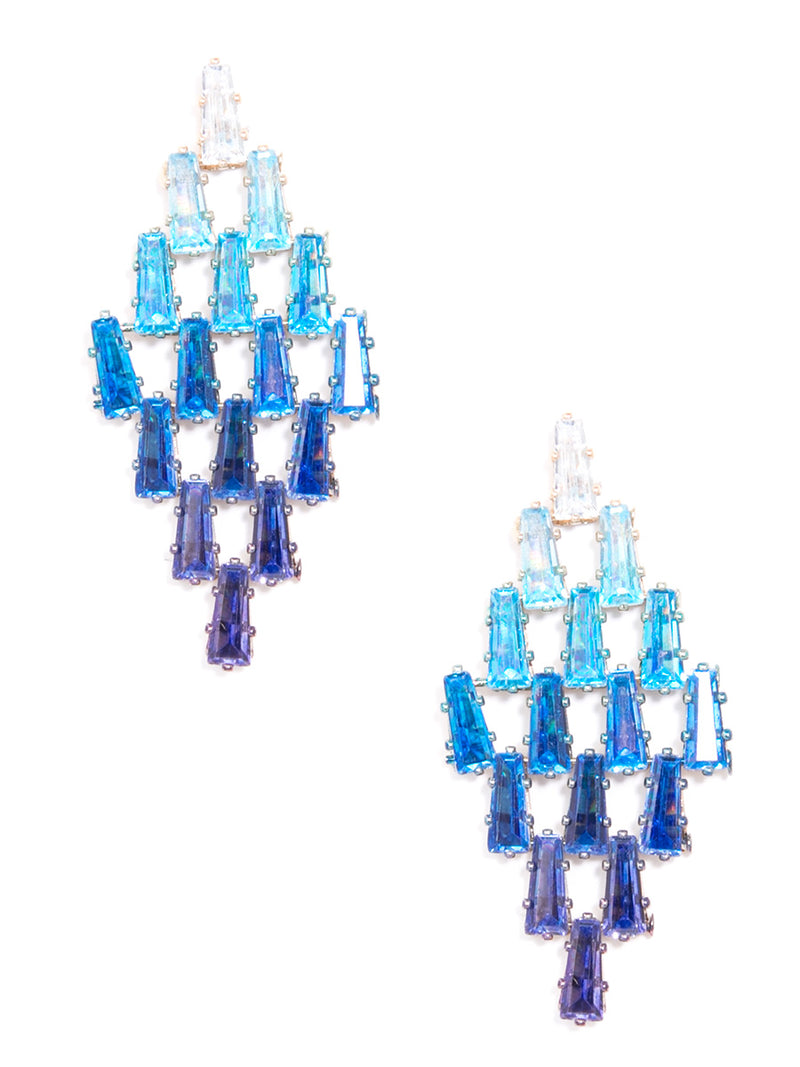 Ombre Crystal Spade Drop Earring - blu