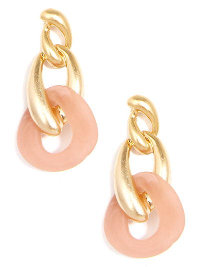 Matte and Marbled Link Drop Earring