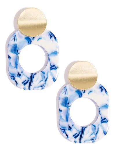 Porcelain Pattern Acetate Drop Earring