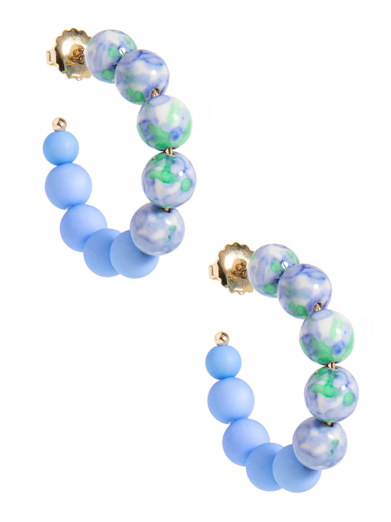 Small Mixed Beads Hoop Earring - L.BLU