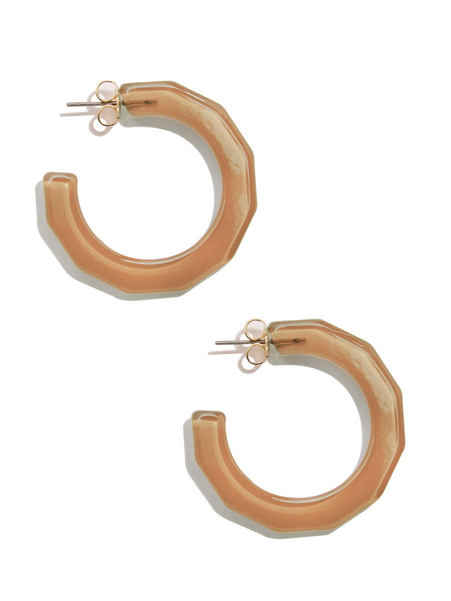 Small Textured Hoop Earring - BRN