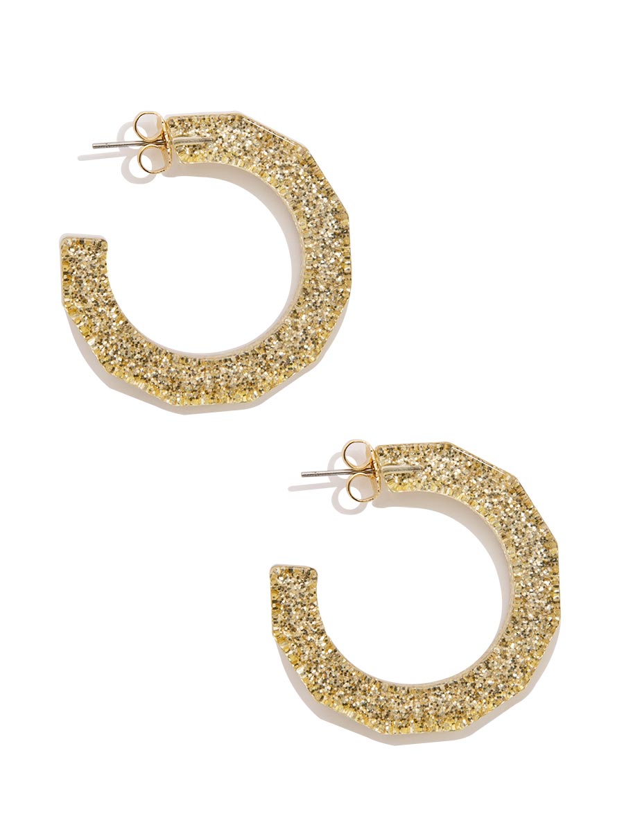 Small Textured Hoop Earring - GLD