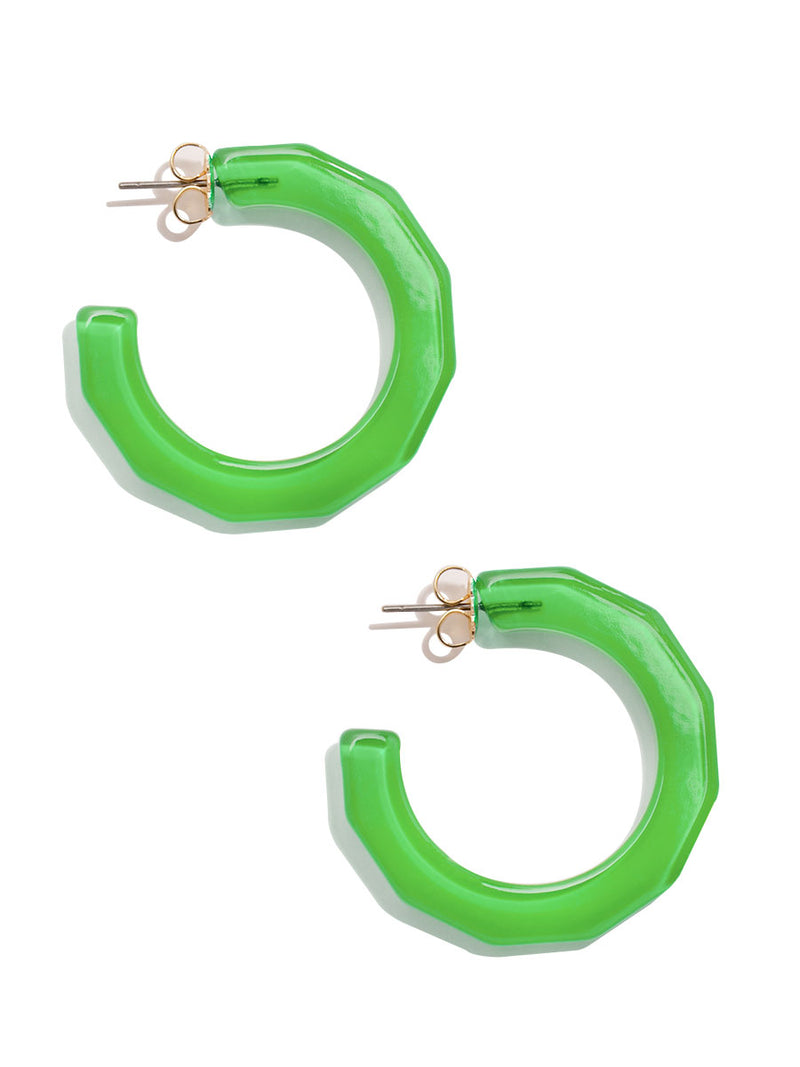 Small Textured Hoop Earring - GRN