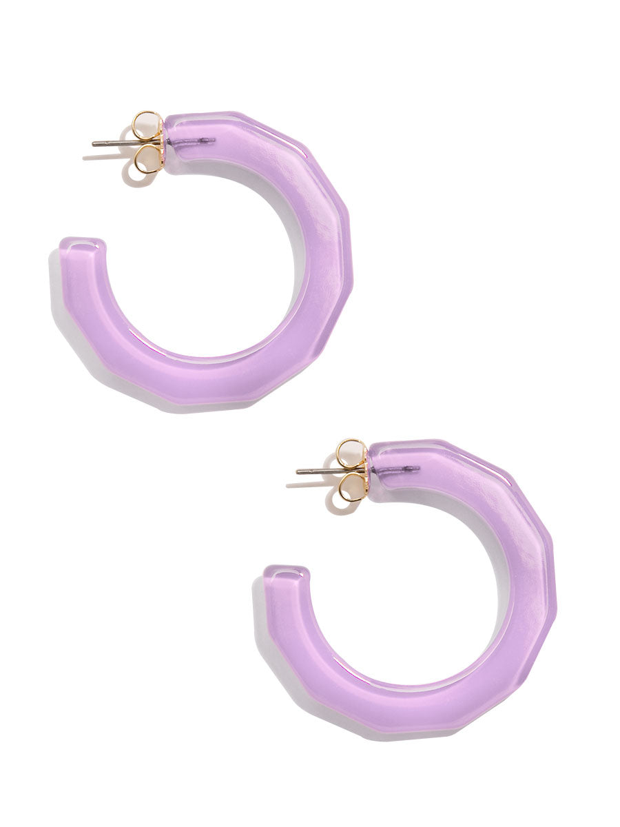 Small Textured Hoop Earring - LAV