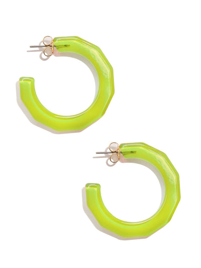 Small Textured Hoop Earring - LIME