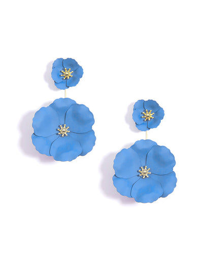 Double Flower Drop Earring - L.BLU