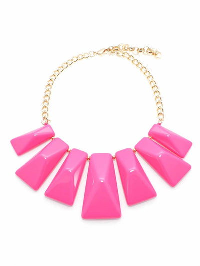 Chic Shape Graduated Resin Necklace  - color is Hot Pink | ZENZII Wholesale