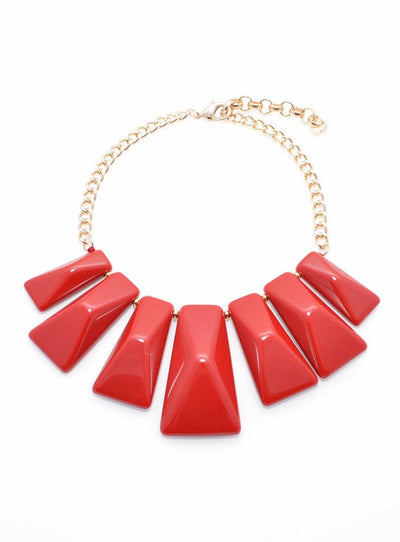 Chic Shape Graduated Resin Necklace  - color is Red | ZENZII Wholesale