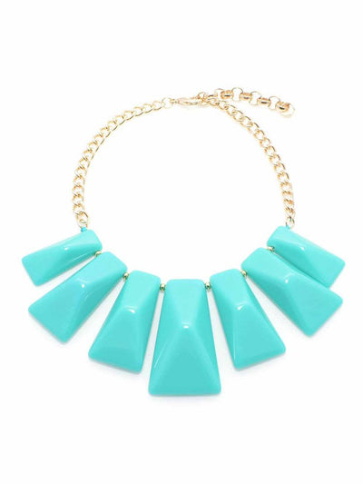 Chic Shape Graduated Resin Necklace  - color is Turquoise | ZENZII Wholesale