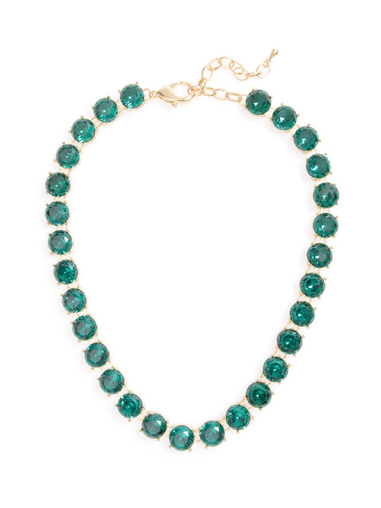 Crystal Royale Necklace  - color is Green | ZENZII Wholesale