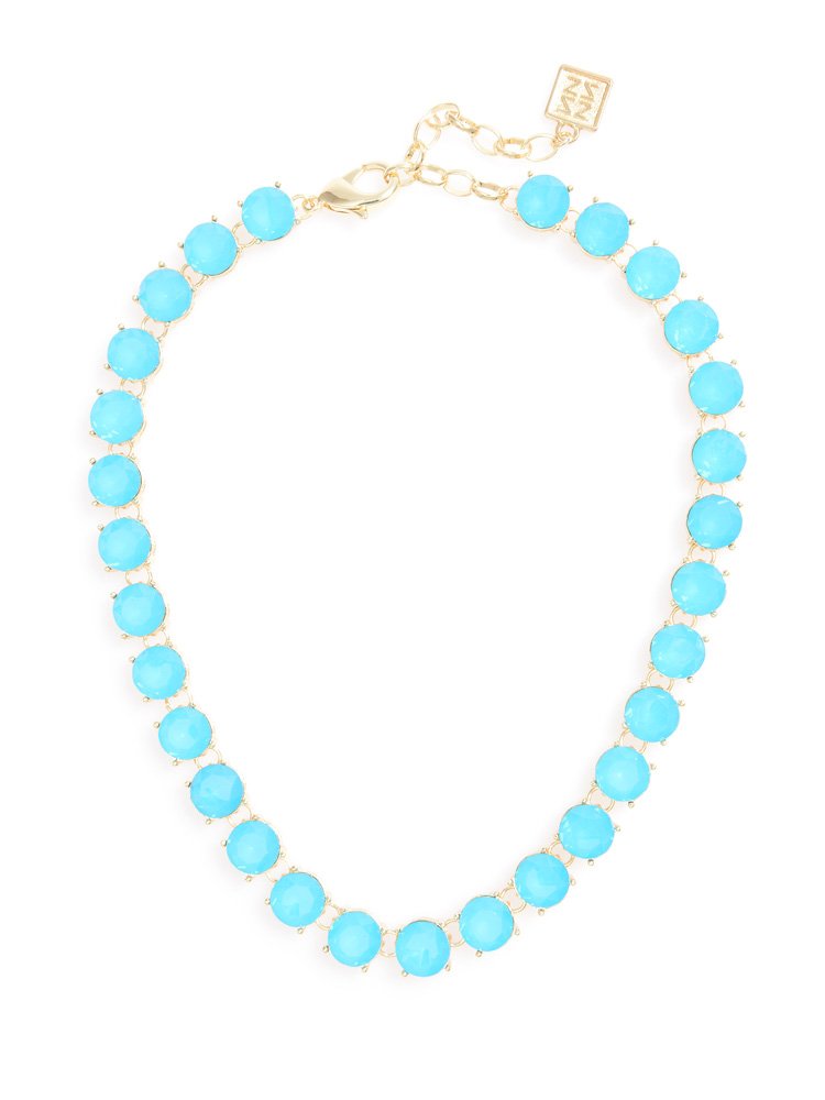Crystal Royale Necklace  - color is Light Turquoise | ZENZII Wholesale