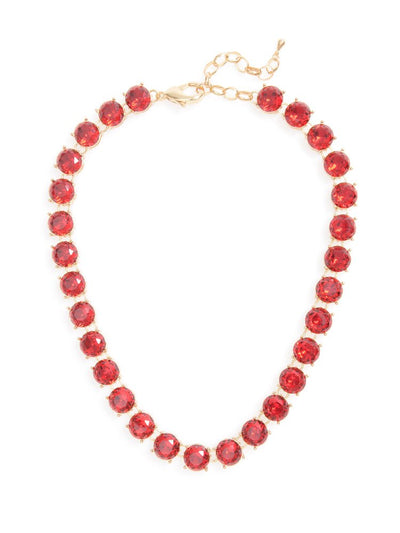 Crystal Royale Necklace  - color is Red | ZENZII Wholesale