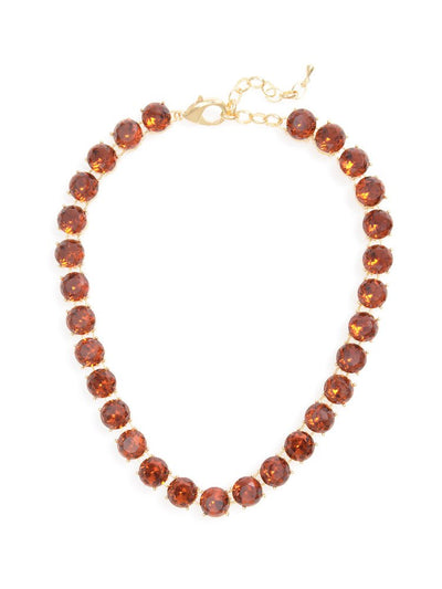 Crystal Royale Necklace  - color is Topaz | ZENZII Wholesale