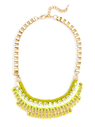 Ready or Knit Necklace - Lime