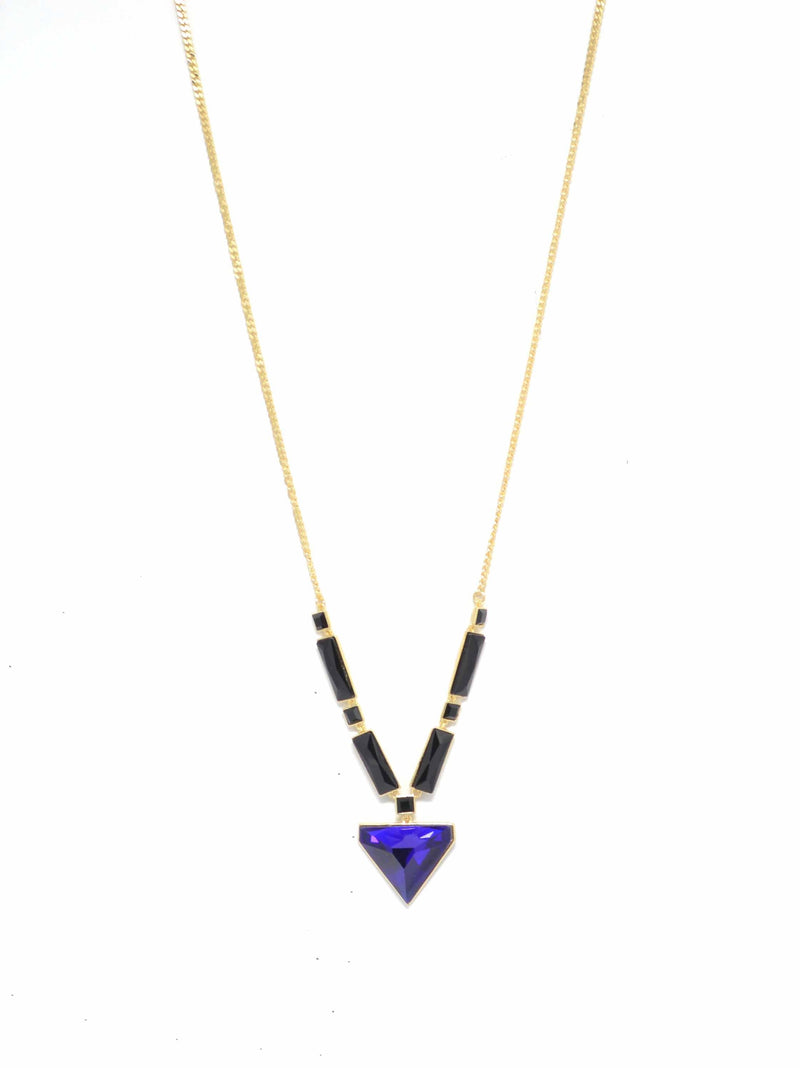 Savvy Stone Pendant Necklace  - color is Blue | ZENZII Wholesale