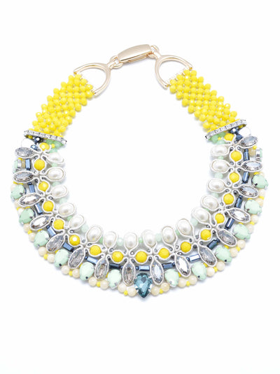Bead Me Up Zenzii Collar Necklace  - color is Yellow | ZENZII Wholesale