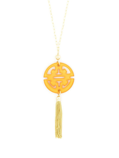 Travel Tassel Pendent Necklace  - color is Honey | ZENZII Wholesale