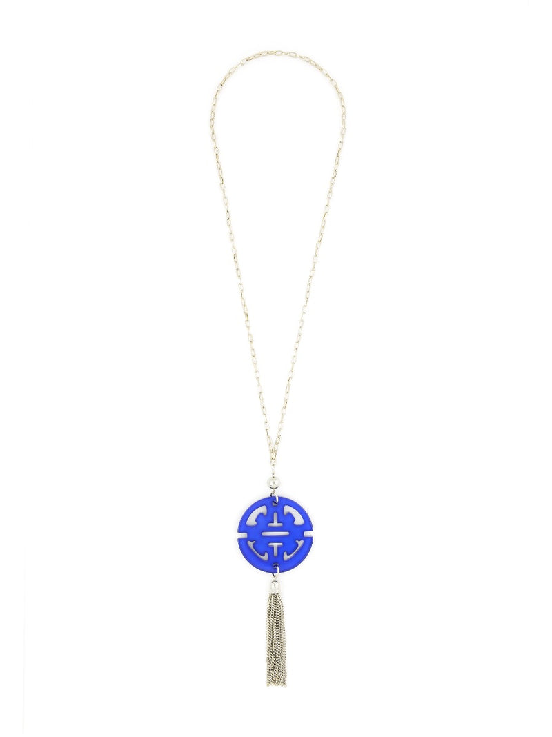 Travel Tassel Pendant Necklace - RH/COBALT